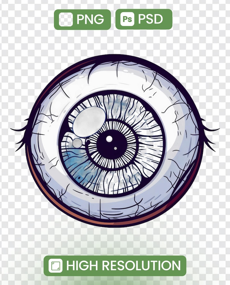 PSD um close-up de um olho muito velho com uma borda escura