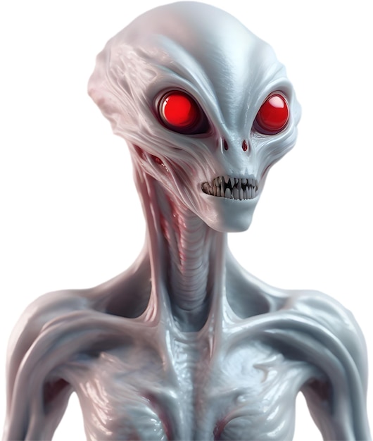 PSD um close-up de uma imagem alienígena assustadora
