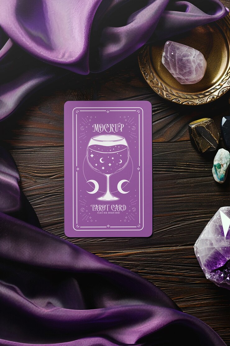 PSD um close-up de uma maquete de cartas de tarot