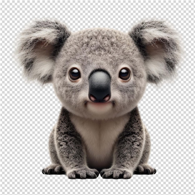 PSD um coala com um nariz preto e um nariz negro