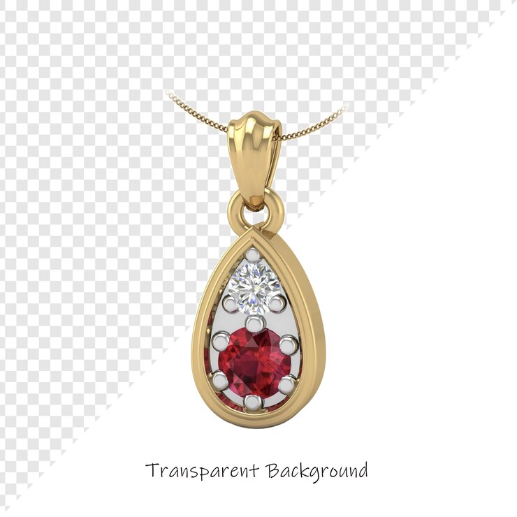 PSD um colar de ouro com um desenho de flor