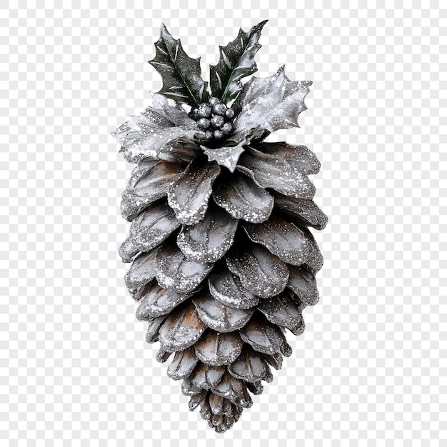 um cone de pinheiro é mostrado em um fundo transparente