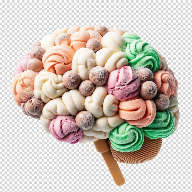 PSD um cone de sorvete colorido com a palavra amor nele
