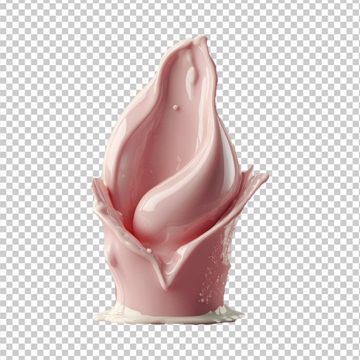 PSD um cone de sorvete rosa com cobertura rosa e sorvete rosa