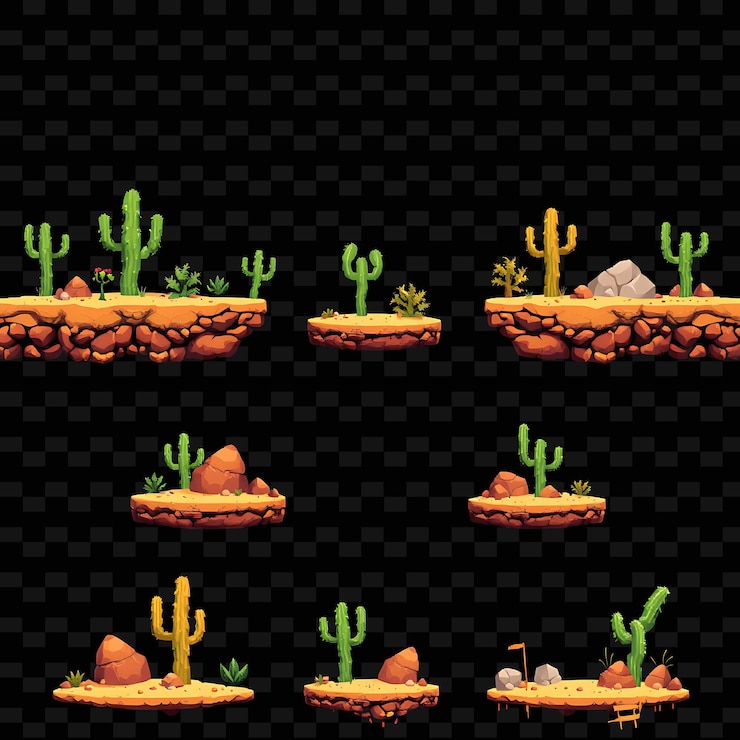 PSD um conjunto de cactus cactus e cactus
