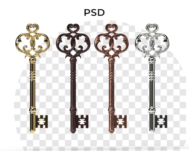 PSD um conjunto de chaves com a palavra psd no topo.