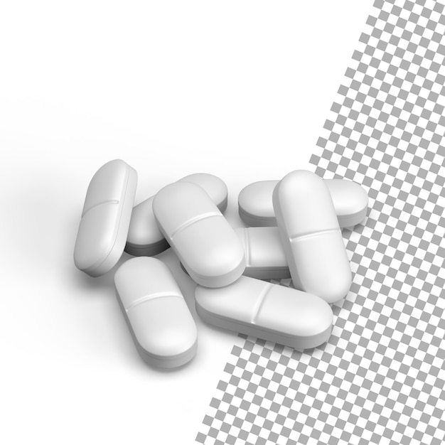 Um conjunto de comprimidos e comprimidos de medicina