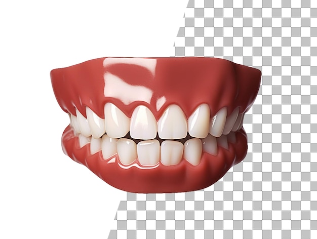 PSD um conjunto de dentes com fundo transparente