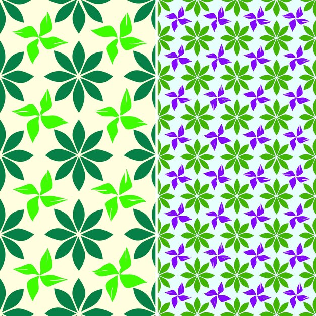 PSD um conjunto de flores coloridas com folhas roxas e folhas verdes