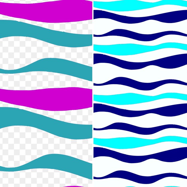 Um conjunto de ondas abstratas com um padrão azul e roxo