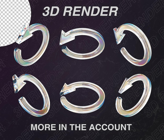 PSD um conjunto de sinais de reinicialização de vidro 3d