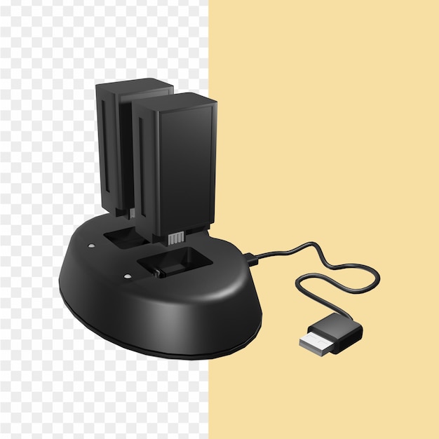 Um console de jogos de computador com um cabo usb e um cabo usb.