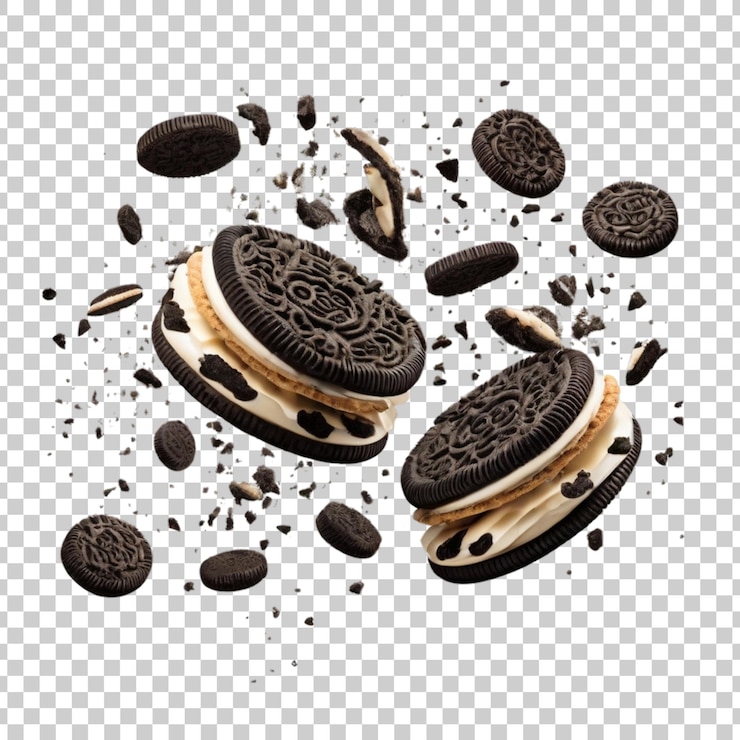 PSD um cookie e um cookie são mostrados com um fundo preto e branco