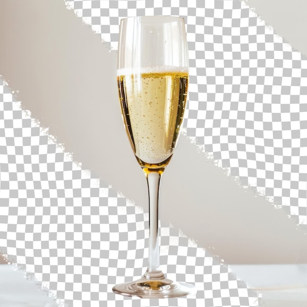 PSD um copo de champanhe com a palavra champanhe.