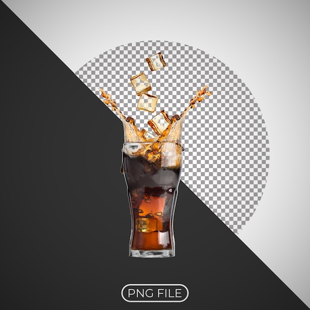 Um copo de cola em branco