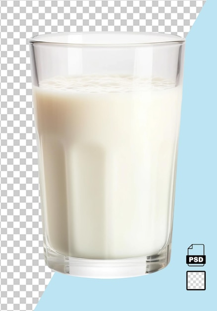 PSD um copo de leite isolado em fundo branco ou transparente imagem gerada por ia
