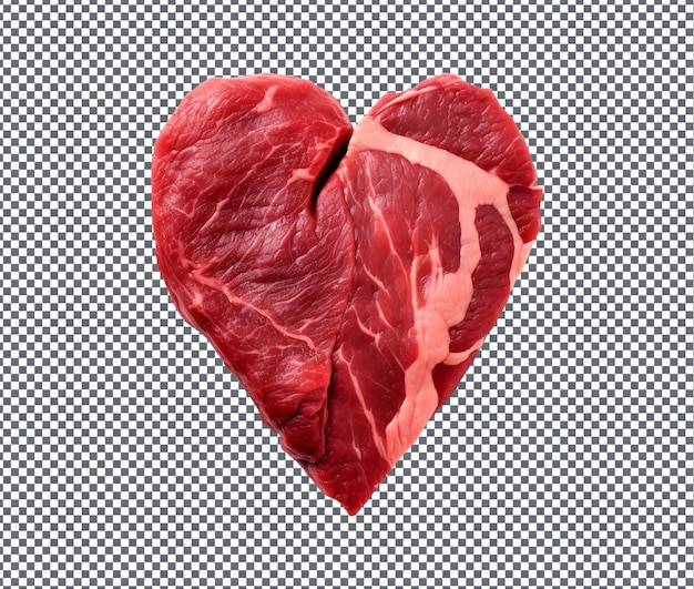 PSD um coração de carne tão delicioso isolado num fundo transparente