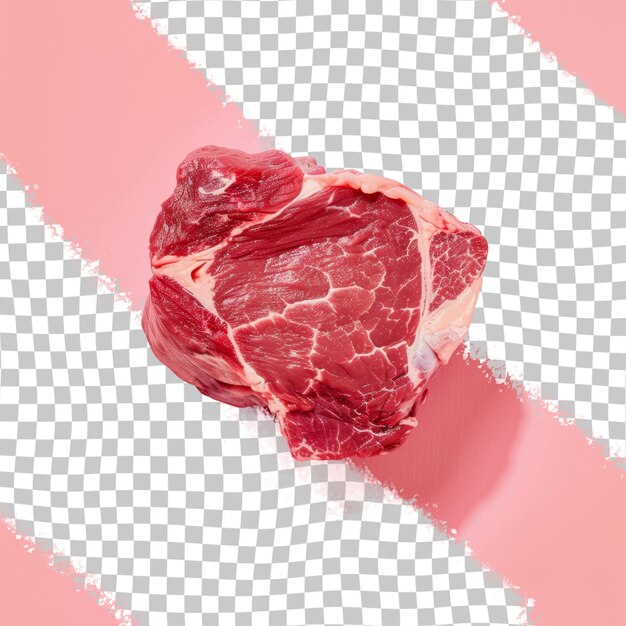 PSD um corte de carne é mostrado em um fundo rosa