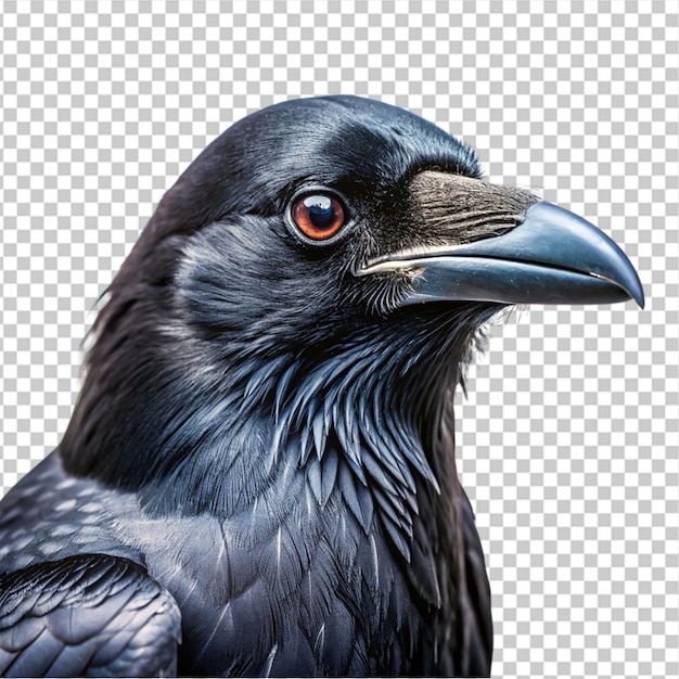 PSD um corvo retratado em fundo transparente