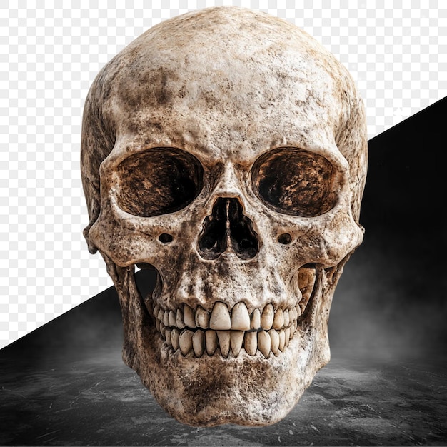 um crânio com um fundo preto e branco e uma imagem preto e branco de um crâneo
