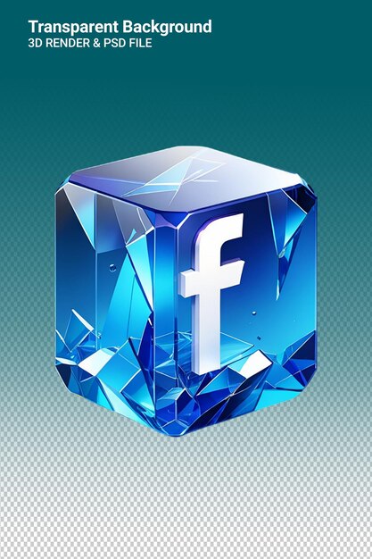 Um cubo azul com a palavra facebook nele