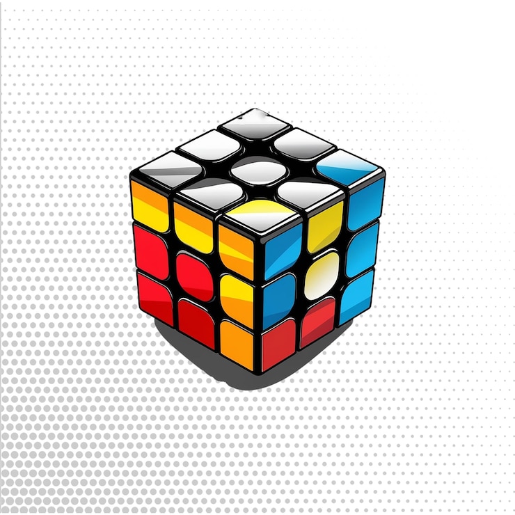 PSD um cubo colorido com a palavra cubos nele