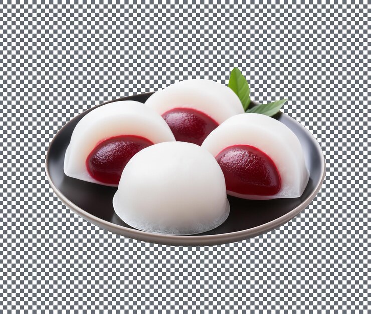 PSD um delicioso bolo de arroz mochi isolado em um fundo transparente