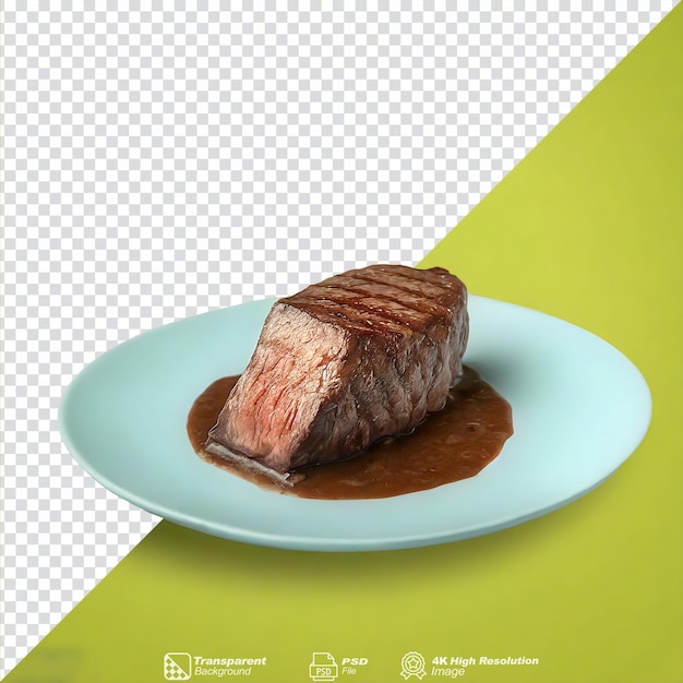 Um delicioso filete de carne grelhada isolado sobre um fundo transparente