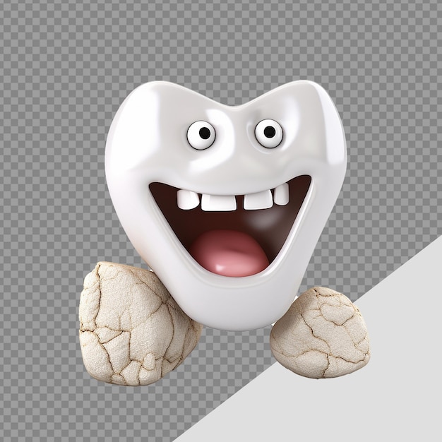 PSD um dente dolorido png isolado em fundo transparente