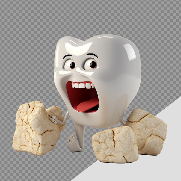 PSD um dente dolorido png isolado em fundo transparente