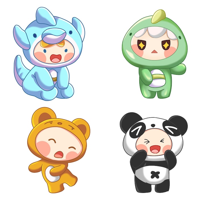 PSD um desenho animado de um panda e um urso panda com uma cruz no peito