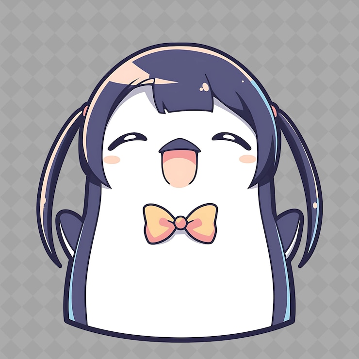 PSD um desenho animado de um pinguim com um sorriso no rosto