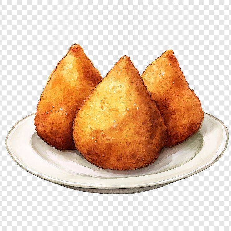 PSD um desenho de comida frita em um prato com um desenh de um frango nele
