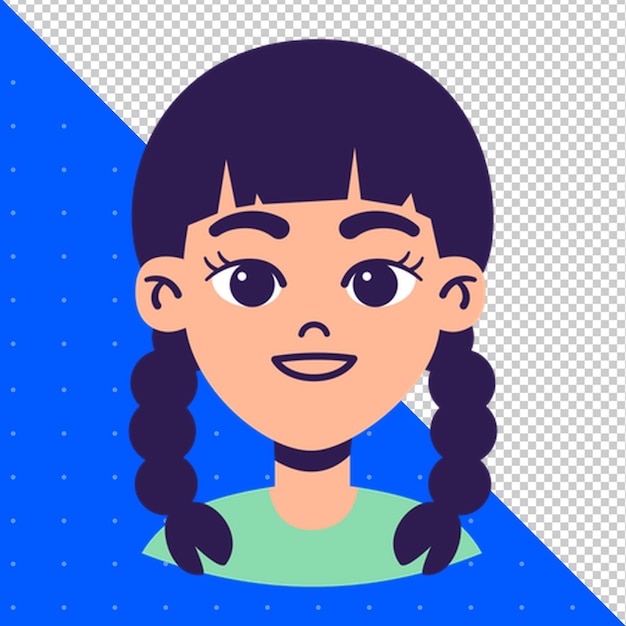 um desenho de desenho animado de uma mulher com um rabo de cavalo e um rosto de mulher