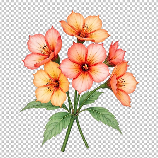 um desenho de flores com um caule verde