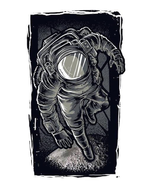 um desenho de um astronauta em um traje espacial