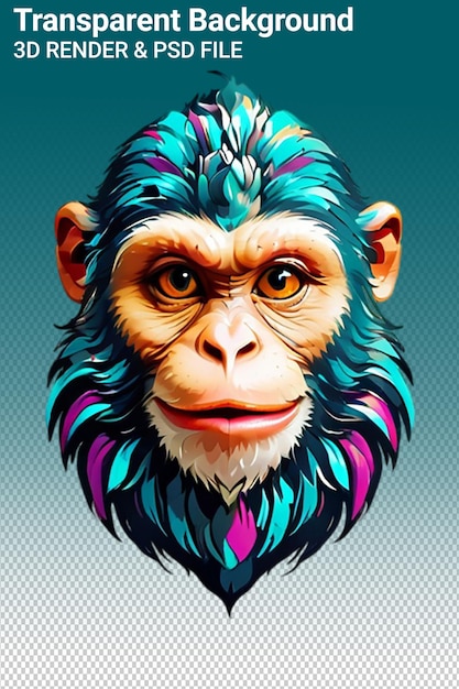 PSD um desenho de um chimpanzé do ano do macaco