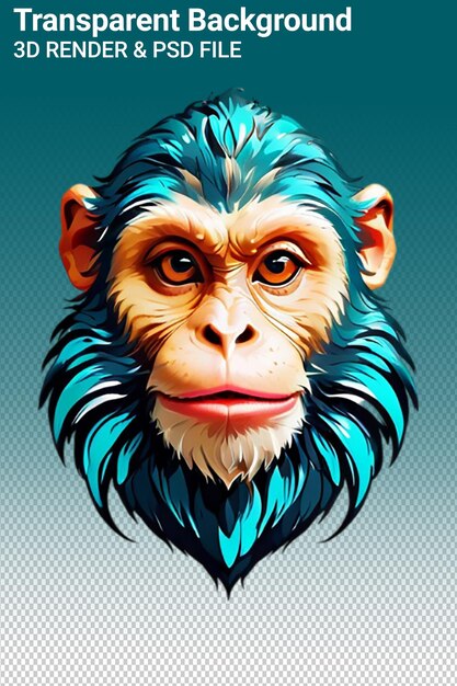 PSD um desenho de um chimpanzé do ano do macaco