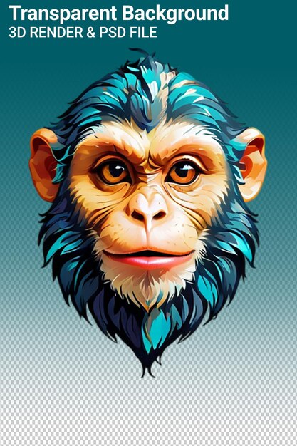 PSD um desenho de um chimpanzé do ano