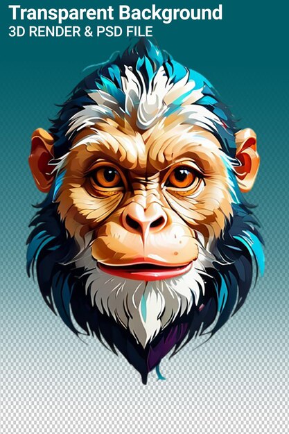 PSD um desenho de um chimpanzé do ano