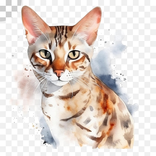 PSD um desenho de um gato de bengala, download png