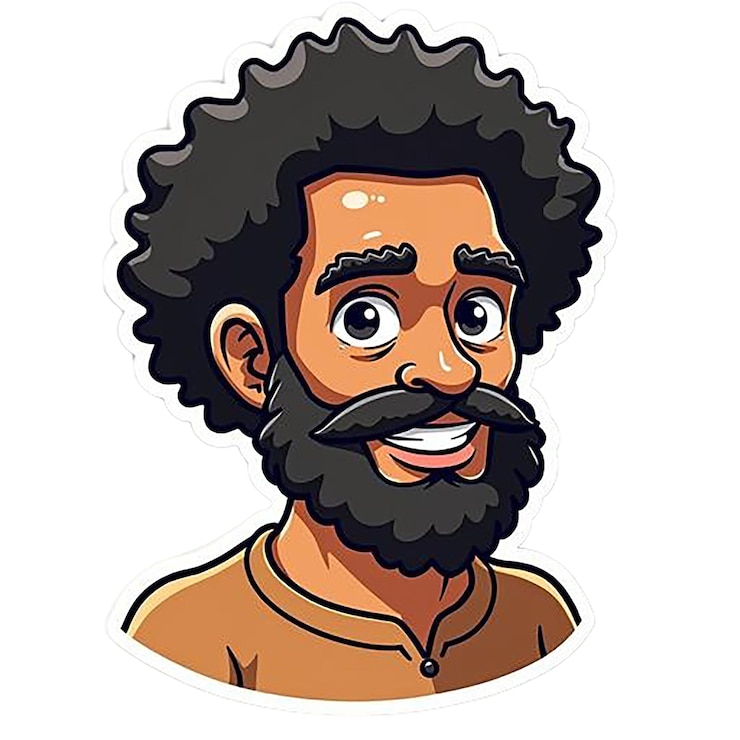 PSD um desenho de um homem com barba e bigode