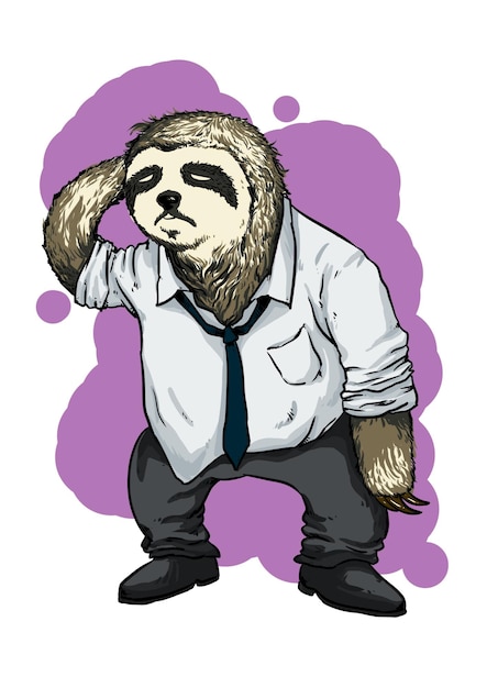 Um desenho de um panda com uma gravata nele