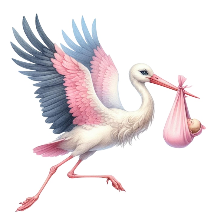 PSD um desenho de um pássaro com um bebê nele