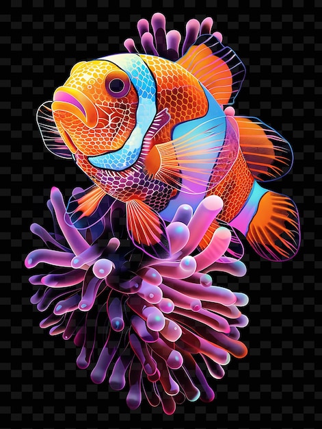 PSD um desenho de um peixe com um desenho colorido
