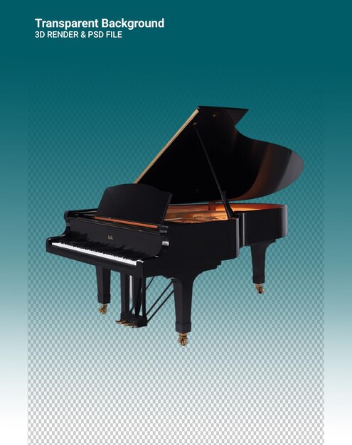 PSD um desenho de um piano com um fundo azul