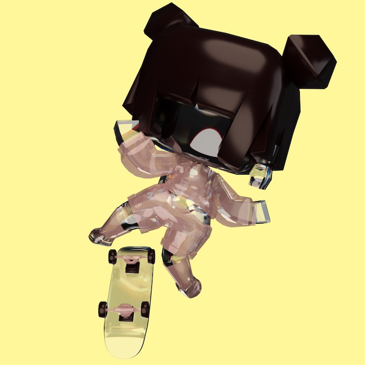 PSD um desenho de um skatista com um capacete na cabeça e um skate embaixo