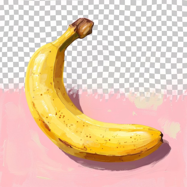 PSD um desenho de uma banana com um fundo rosa e um fundo rosa