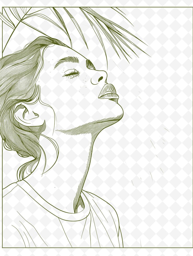 PSD um desenho de uma mulher com sardas no rosto