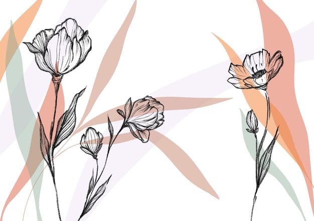 um desenho floral com flores